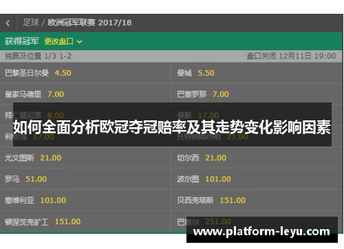 如何全面分析欧冠夺冠赔率及其走势变化影响因素